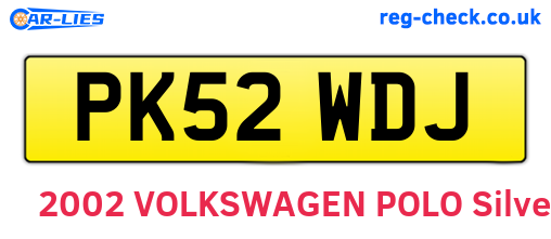 PK52WDJ are the vehicle registration plates.