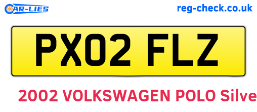 PX02FLZ are the vehicle registration plates.