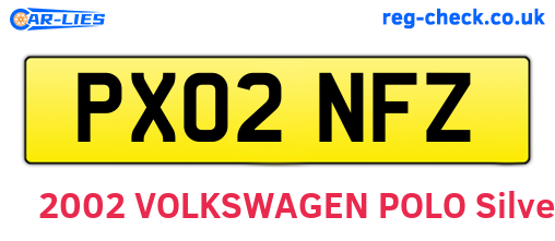PX02NFZ are the vehicle registration plates.