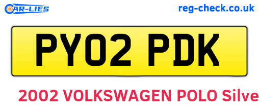 PY02PDK are the vehicle registration plates.