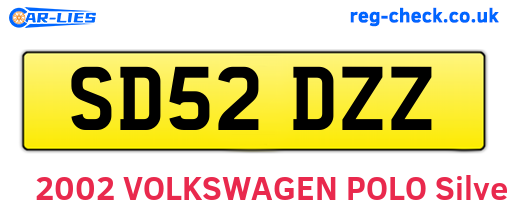 SD52DZZ are the vehicle registration plates.