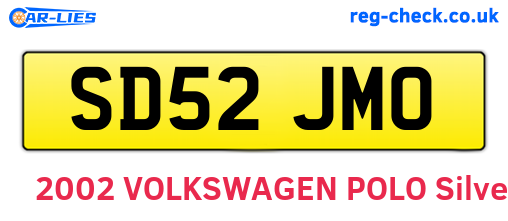 SD52JMO are the vehicle registration plates.