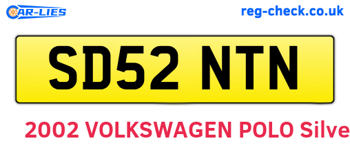 SD52NTN are the vehicle registration plates.