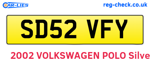 SD52VFY are the vehicle registration plates.