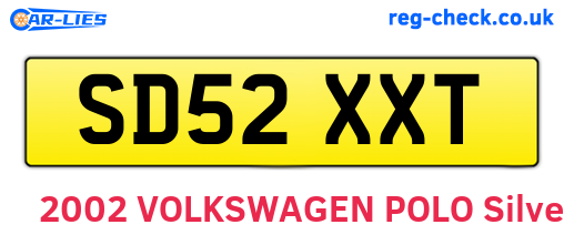 SD52XXT are the vehicle registration plates.