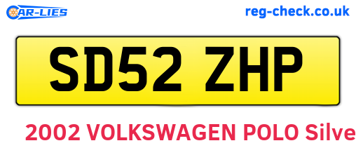 SD52ZHP are the vehicle registration plates.