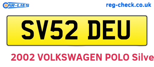 SV52DEU are the vehicle registration plates.