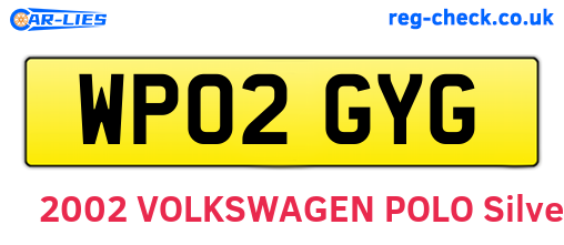 WP02GYG are the vehicle registration plates.