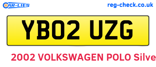 YB02UZG are the vehicle registration plates.