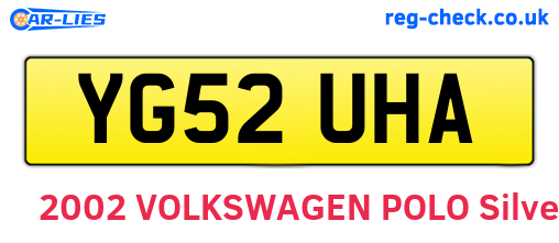 YG52UHA are the vehicle registration plates.