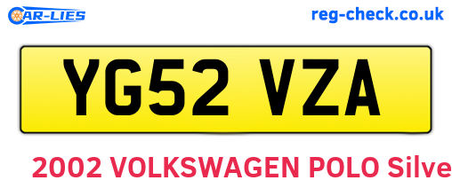 YG52VZA are the vehicle registration plates.