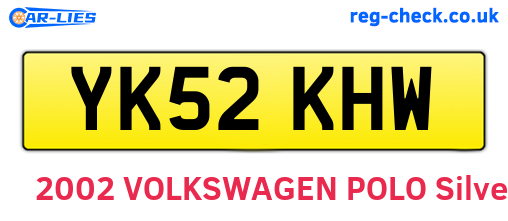 YK52KHW are the vehicle registration plates.