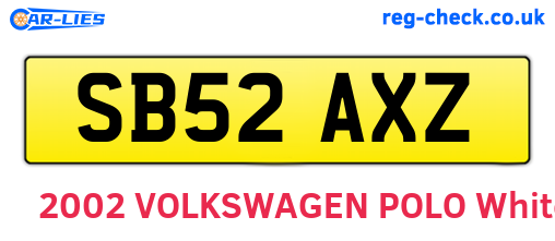SB52AXZ are the vehicle registration plates.
