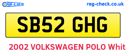 SB52GHG are the vehicle registration plates.