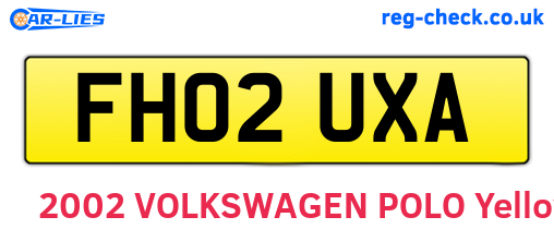 FH02UXA are the vehicle registration plates.