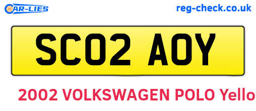 SC02AOY are the vehicle registration plates.
