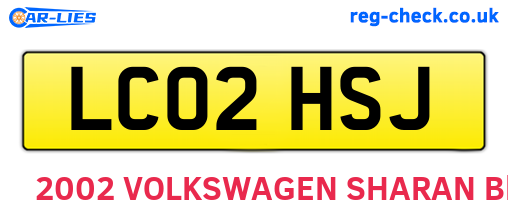 LC02HSJ are the vehicle registration plates.