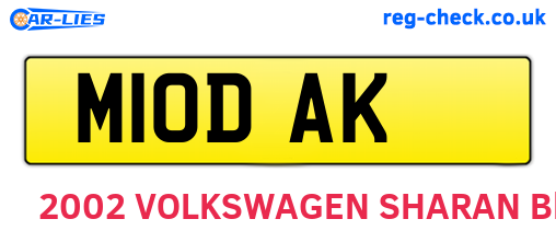 M10DAK are the vehicle registration plates.
