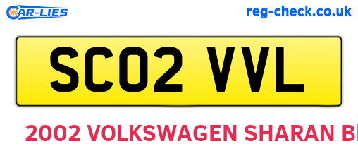SC02VVL are the vehicle registration plates.