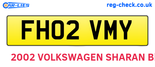 FH02VMY are the vehicle registration plates.