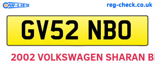 GV52NBO are the vehicle registration plates.