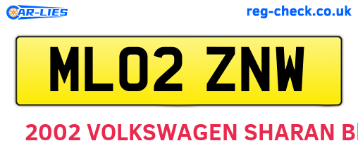 ML02ZNW are the vehicle registration plates.