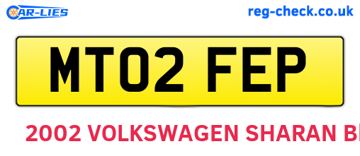 MT02FEP are the vehicle registration plates.