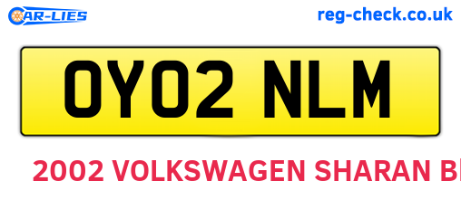 OY02NLM are the vehicle registration plates.