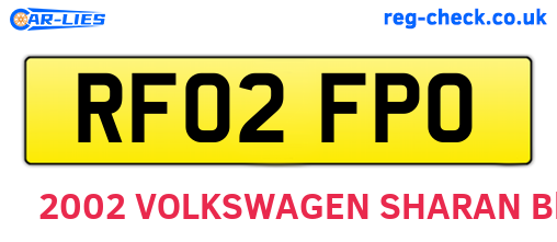 RF02FPO are the vehicle registration plates.