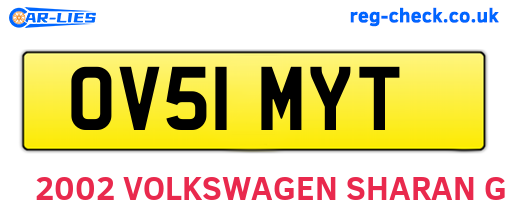 OV51MYT are the vehicle registration plates.
