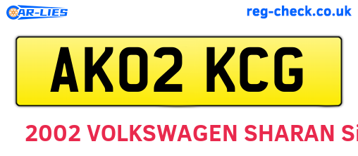 AK02KCG are the vehicle registration plates.