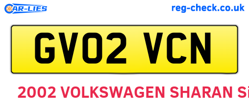 GV02VCN are the vehicle registration plates.