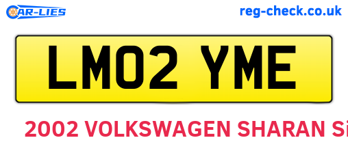 LM02YME are the vehicle registration plates.