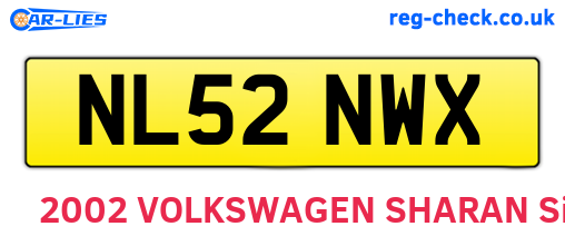 NL52NWX are the vehicle registration plates.