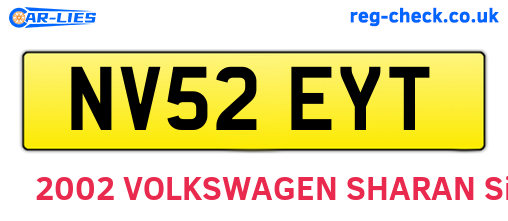 NV52EYT are the vehicle registration plates.