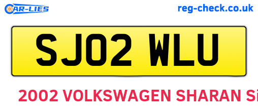 SJ02WLU are the vehicle registration plates.