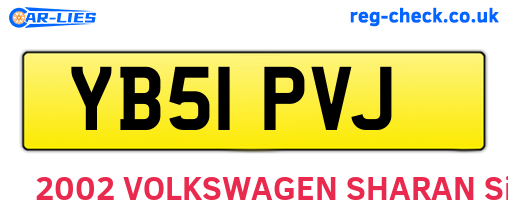 YB51PVJ are the vehicle registration plates.