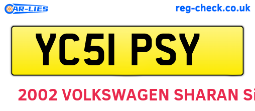 YC51PSY are the vehicle registration plates.