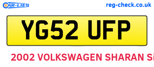 YG52UFP are the vehicle registration plates.