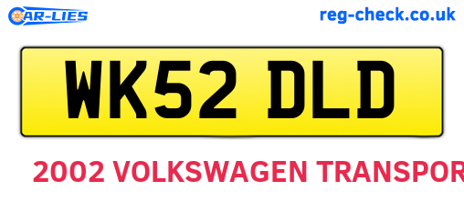 WK52DLD are the vehicle registration plates.