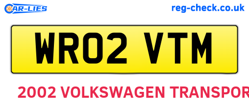 WR02VTM are the vehicle registration plates.