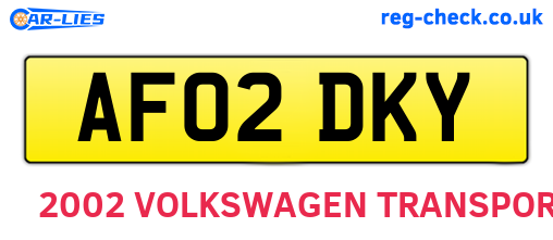 AF02DKY are the vehicle registration plates.