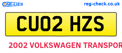 CU02HZS are the vehicle registration plates.