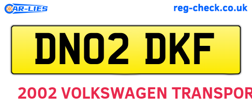 DN02DKF are the vehicle registration plates.