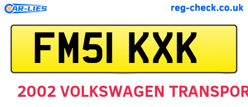 FM51KXK are the vehicle registration plates.