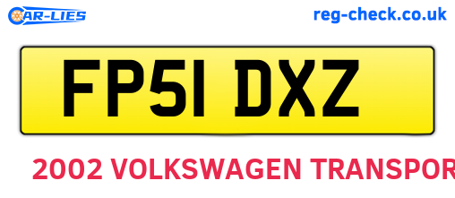 FP51DXZ are the vehicle registration plates.