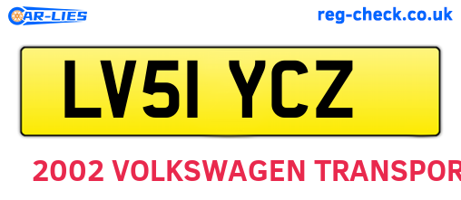 LV51YCZ are the vehicle registration plates.