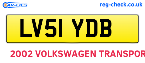 LV51YDB are the vehicle registration plates.