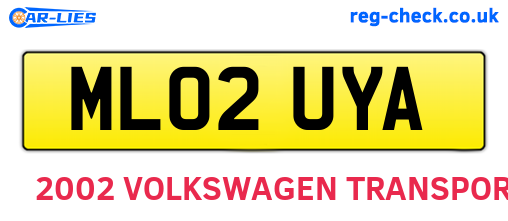 ML02UYA are the vehicle registration plates.