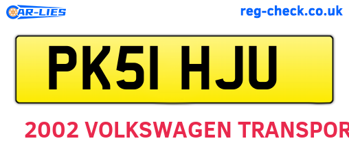 PK51HJU are the vehicle registration plates.